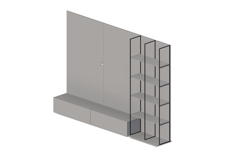 Pareti attrezzate 3D - Scaffale con supporto TV in legno... Pareti attrezzate 3D - Scaffale con supporto TV in legno...