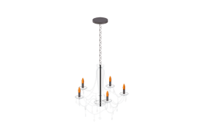 Lampe &agrave; suspension 3D - Lampe suspendue en verre - Avant - Baronesa