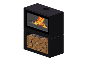 Foyers et Chemin&eacute;es 3D - Chemin&eacute;e &agrave; bois - Barbas Bellfires - Box