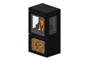 Foyers et Cheminées 3D - Cheminée à bois - Barbas Bellfires - Box Panorama