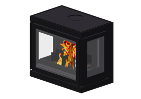 Foyers et Chemin&eacute;es 3D - Chemin&eacute;e &agrave; bois - Barbas Bellfires - Box Panorama