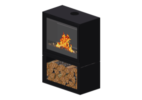Chamin&eacute;s e Cumeeiras 3D - Lareira a lenha - Barbas Bellfires - Box