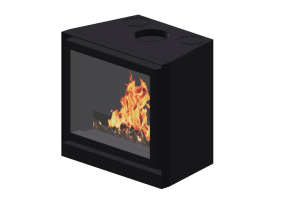 Chimneys and chimney pots 3D - Wood burning fireplace - Barbas Bellfires - Universal