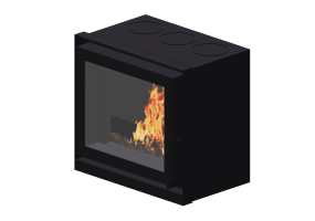Chimneys and chimney pots 3D - Wood burning fireplace - Barbas Bellfires - Unilux