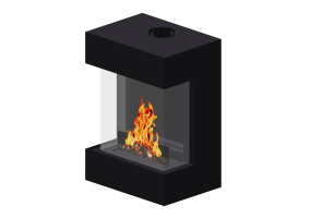 Chimneys and chimney pots 3D - Gas fireplace - Barbas Bellfires - Box Panorama