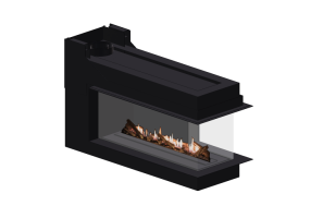 Foyers et Chemin&eacute;es 3D - Chemin&eacute;e &agrave; gaz - Barbas Bellfires - Room Divider Large 3 L