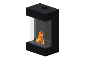 Foyers et Chemin&eacute;es 3D - Chemin&eacute;e &agrave; gaz - Barbas Bellfires - Box Gas Panorama