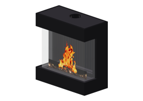 3D Kamine und Schornsteine - Gaskamin - Barbas Bellfires - Box Gas Panorama