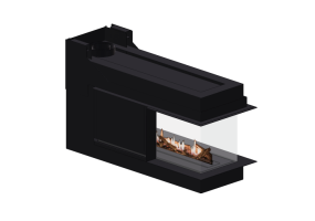 Foyers et Chemin&eacute;es 3D - Chemin&eacute;e &agrave; gaz - Barbas Bellfires - Room Divider Large 3 R