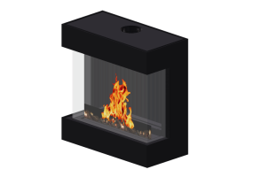 Foyers et Chemin&eacute;es 3D - Chemin&eacute;e &agrave; gaz - Barbas Bellfires - Box Gas Panorama