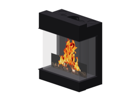 Chimneys and chimney pots 3D - Gas fireplace - Barbas Bellfires - View Bell Topsham 3