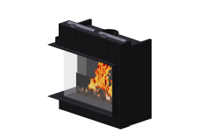 Chimneys and chimney pots 3D - Gas fireplace - Barbas Bellfires - Corner Bell York 3 L