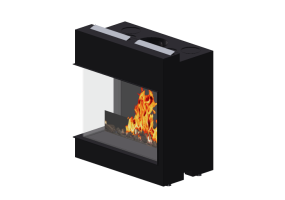 Foyers et Chemin&eacute;es 3D - Chemin&eacute;e &agrave; gaz - Barbas Bellfires - Corner Bell Small 3 L