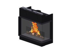 Chamin&eacute;s e Cumeeiras 3D - Lareira a g&aacute;s - Barbas Bellfires - Corner Bell York 3 R
