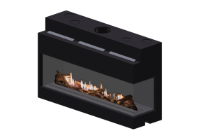Chimneys and chimney pots 3D - Gas fireplace - Barbas Bellfires - Corner Bell XL 3 R