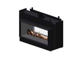 Chimneys and chimney pots 3D - Gas fireplace - Barbas Bellfires - Horizon Bell Small 3 Tunnel