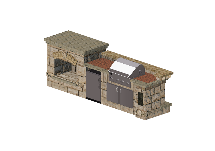 Cozinhas 3D - Cozinha em pedra - Belgard - Séries 125 -... Cozinhas 3D - Cozinha em pedra - Belgard - Séries 125 -...