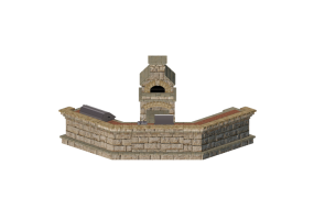 3D K&uuml;chen - Outdoor-K&uuml;che aus Stein - Belgard - Series 315