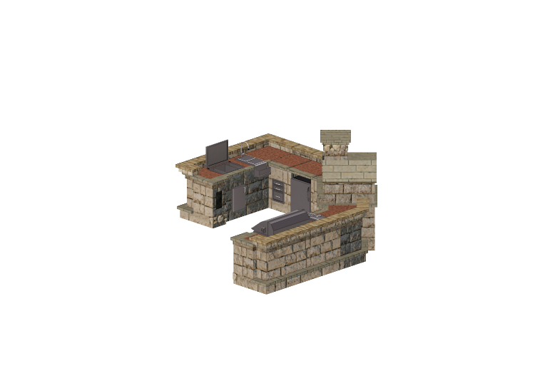 Cozinhas 3D - Cozinha em pedra - Belgard - Séries 325 -... Cozinhas 3D - Cozinha em pedra - Belgard - Séries 325 -...