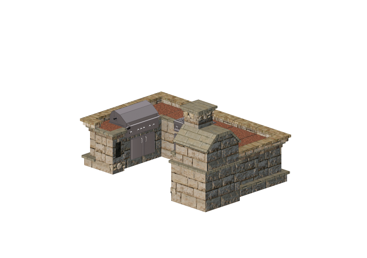 Cocinas 3D - Cocina de piedra - Belgard - Series 405 -... Cocinas 3D - Cocina de piedra - Belgard - Series 405 -...