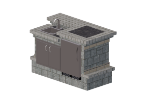 Cucine 3D - Isola bar in pietra - Belgard - Cordova