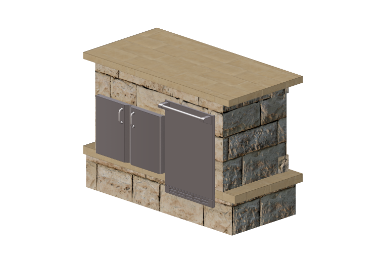 Cocinas 3D - Isla bar de piedra - Belgard - Wexford -... Cocinas 3D - Isla bar de piedra - Belgard - Wexford -...