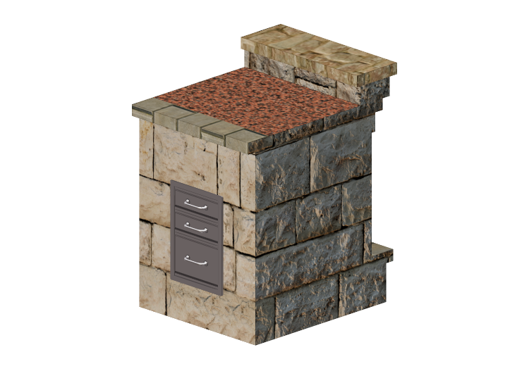 Móveis 3D - Móvel da cozinha em pedra - Belgard - Belgard Móveis 3D - Móvel da cozinha em pedra - Belgard - Belgard