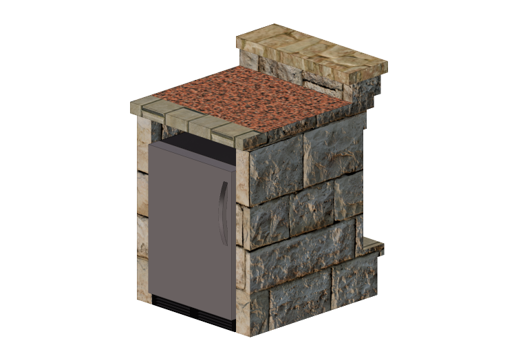 Mobili 3D - Mobile da cucina con frigo in pietra - Belgard ... Mobili 3D - Mobile da cucina con frigo in pietra - Belgard ...