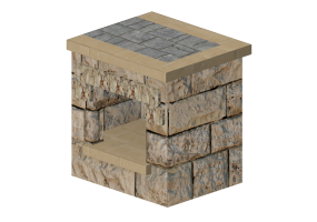 Accessoires 3D - Meuble de rangement pour bois en pierre - Belgard - Wexford