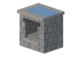 Accesorios 3D - Mueble de piedra para almacenar madera - Belgard - Cordova