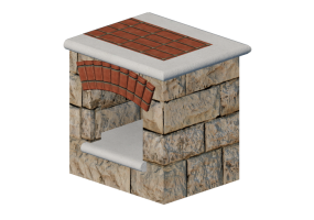Accesorios 3D - Mueble de piedra para almacenar madera - Belgard - Tuscany