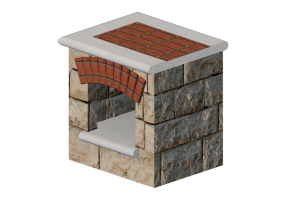 Accessori 3D - Mobile per stoccaggio legna in pietra - Belgard - Tuscany