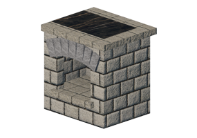 3D Accessories - Stone wood storage cabinet - Belgard - Bristol