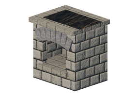 3D Accessories - Stone wood storage cabinet - Belgard - Bristol