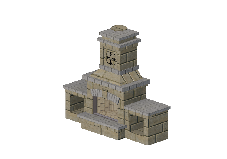 Chimeneas y Ductos 3D - Chimenea de piedra - Belgard -... Chimeneas y Ductos 3D - Chimenea de piedra - Belgard -...