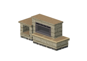 3D Kamine und Schornsteine - Gaskamin aus Stein - Belgard - Euro