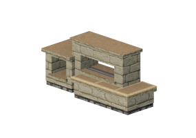 3D Kamine und Schornsteine - Gaskamin aus Stein - Belgard - Euro