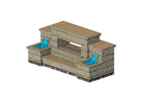 Foyers et Chemin&eacute;es 3D - Chemin&eacute;e en pierre &agrave; gaz - Belgard - Euro