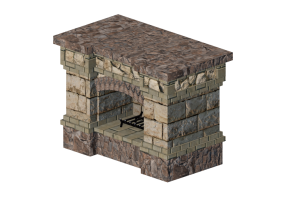 Chimneys and chimney pots 3D - Stone gas fireplace - Belgard - Nottingham