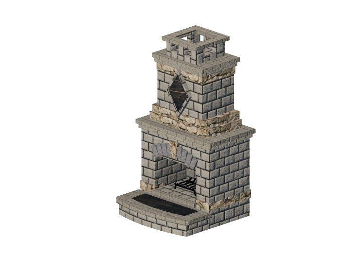 Chimeneas y Ductos 3D - Chimenea a leña de piedra - Belgard... Chimeneas y Ductos 3D - Chimenea a leña de piedra - Belgard...