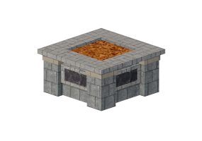 Chimneys and chimney pots 3D - Stone brazier - Belgard - Cordova
