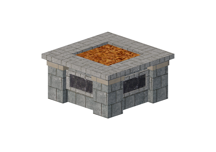 Chimneys and chimney pots 3D - Stone brazier - Belgard -... Chimneys and chimney pots 3D - Stone brazier - Belgard -...