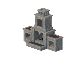 Chimeneas y Ductos 3D - Chimenea a le&ntilde;a de piedra - Belgard - Cordova