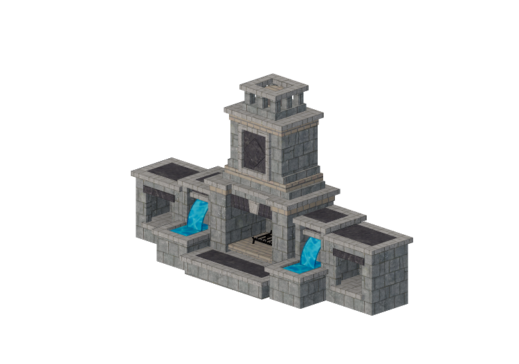 Chimeneas y Ductos 3D - Chimenea a leña de piedra - Belgard... Chimeneas y Ductos 3D - Chimenea a leña de piedra - Belgard...