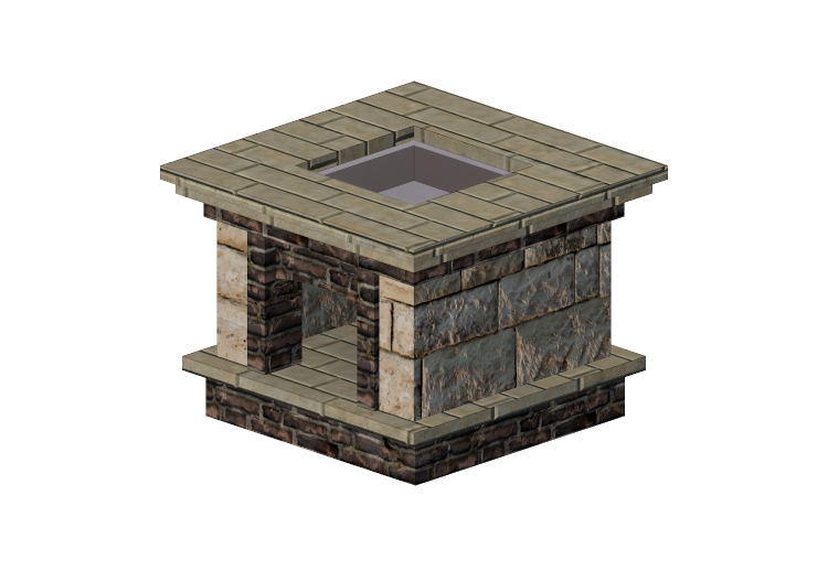Chimneys and chimney pots 3D - Stone brazier - Belgard -... Chimneys and chimney pots 3D - Stone brazier - Belgard -...