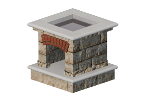 Chimneys and chimney pots 3D - Stone brazier - Belgard - Tuscany