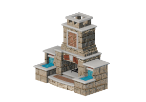 Chimneys and chimney pots 3D - Stone wood burning fireplace - Belgard - Tuscany