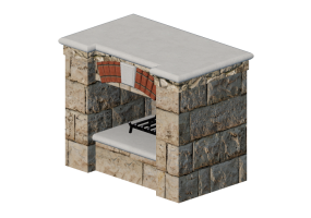 Camini 3D - Camino a gas in pietra - Belgard - Tuscany
