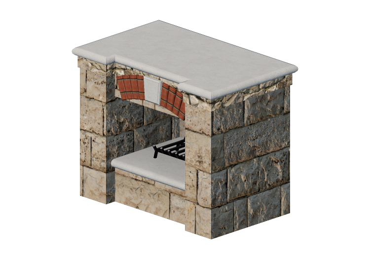 3D Kamine und Schornsteine - Gaskamin aus Stein - Belgard -... 3D Kamine und Schornsteine - Gaskamin aus Stein - Belgard -...