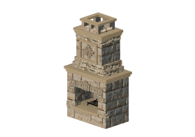 Chimeneas y Ductos 3D - Chimenea a le&ntilde;a de piedra - Belgard - Wexford